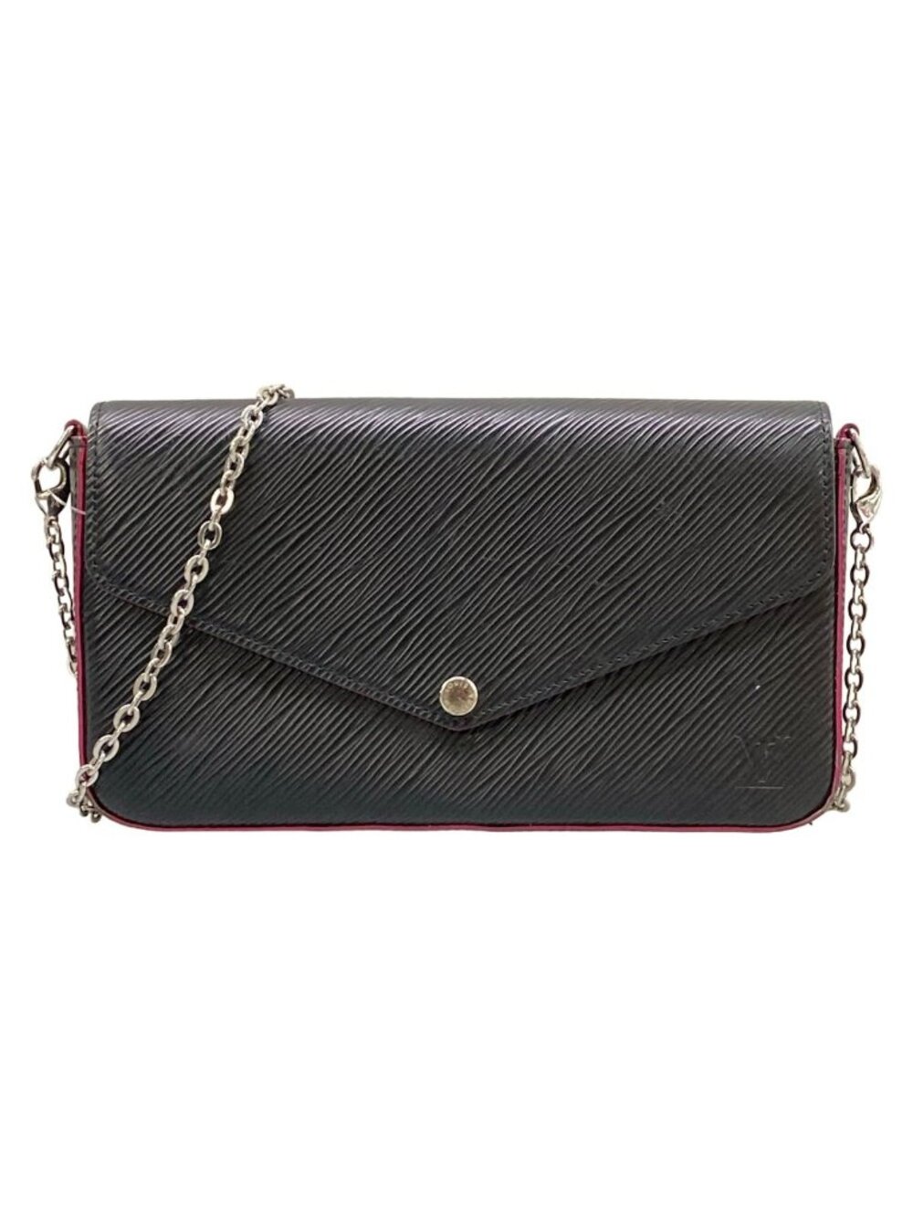 Louis Vuitton Wallet Epi Pochette Felice Noir Hot Pink Leather